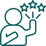 Increasing confident icon.