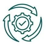 Streamline process icon.