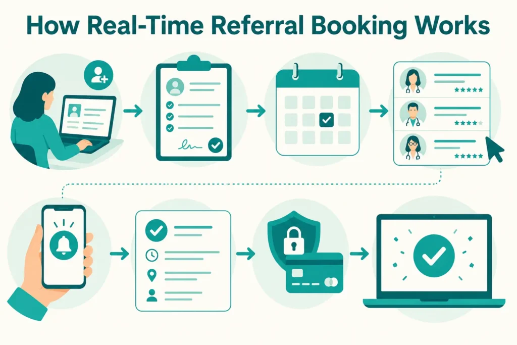 How real-time referral booking works