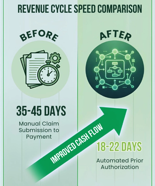 Revenue Cycle Improvement after using Automated Prior Authorization for Texas Healthcare Practices