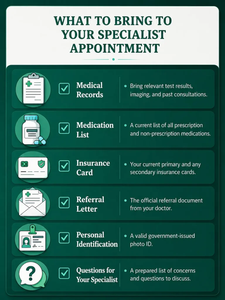 What to bring to your specialist appointment