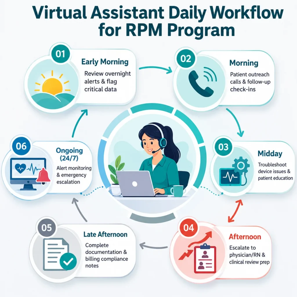 Virtual assistant daily workflow
